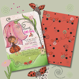 Invitation Une Petite Dame est en route Baby Shower Ladybug
