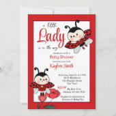 Invitation Une petite dame mignonne baby shower de coccinelle (Devant)