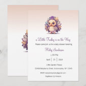 Invitation Une petite dinde est sur le chemin de l'invitation (Devant / Derrière)