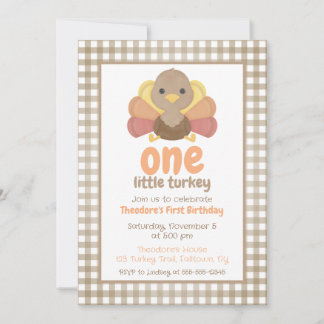 Invitation Une petite dinde Première fête d'anniversaire (mar