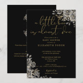 Invitation Une petite douche de bébé florale gothique (Devant / Derrière)