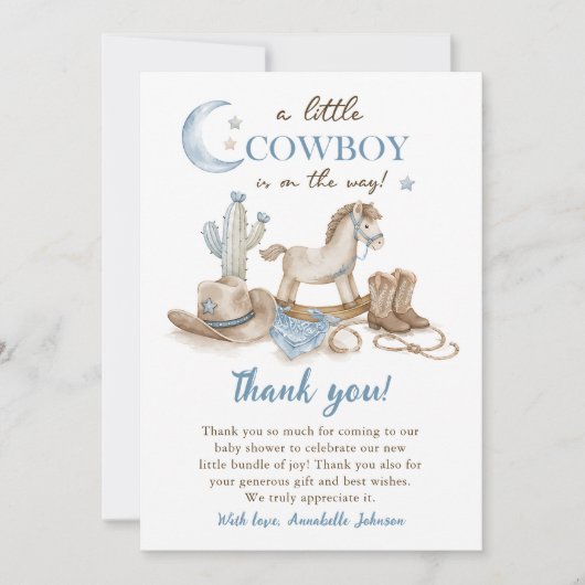 Invitation Une petite douche pour bébé cow-boy (Devant)