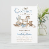 Invitation Une petite douche pour bébé cow-boy (Debout devant)