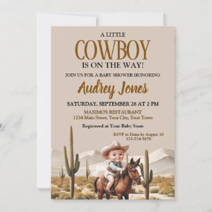 Invitation Une petite douche pour bébé cow-boy est en route
