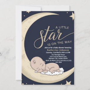 Invitation Une petite étoile est sur le chemin, Baby shower c