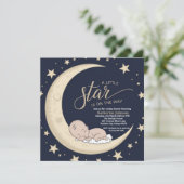 Invitation Une petite étoile est sur le chemin, Baby shower c (Debout devant)