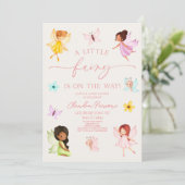 Invitation Une Petite Fée Est En Route ! Baby shower (Debout devant)