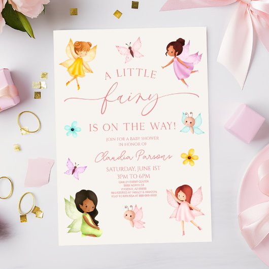 Invitation Une Petite Fée Est En Route ! Baby shower