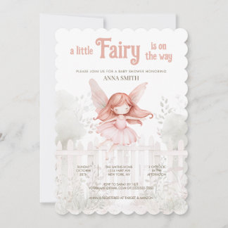 Invitation "Une petite fée est en route" Baby shower