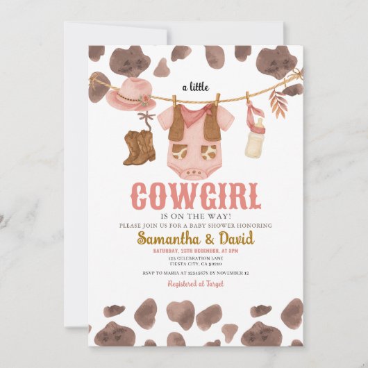 Invitation Une Petite Femme En Chemin Baby shower (Devant)