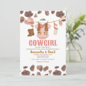 Invitation Une Petite Femme En Chemin Baby shower (Debout devant)