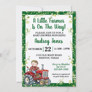 Invitation Une petite ferme arrive Baby Shower