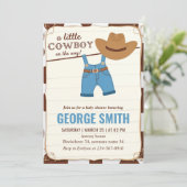 Invitation Une Petite Fête Baby shower Cowboy (Debout devant)