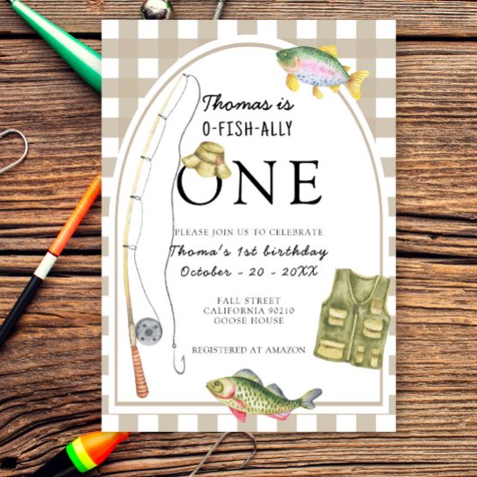 Invitation Une petite fête d'anniversaire de pêcheur