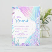 Invitation Une Petite Fête De Baby shower De Sirène (Debout devant)