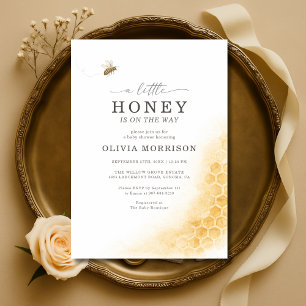 Invitation Une petite fête de bébé abeille en nid d'abeille