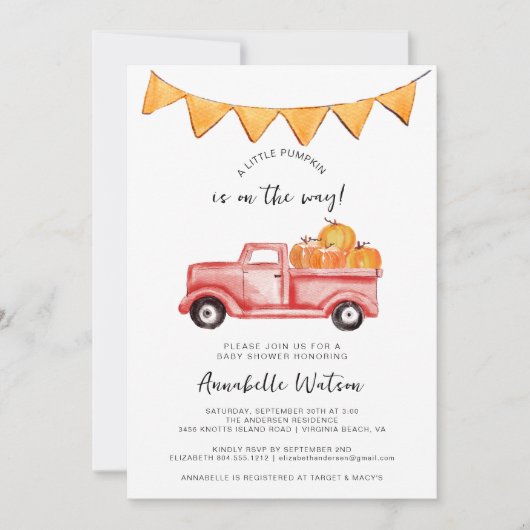 Invitation Une petite fête de bébé automnale rustique pour un (Devant)