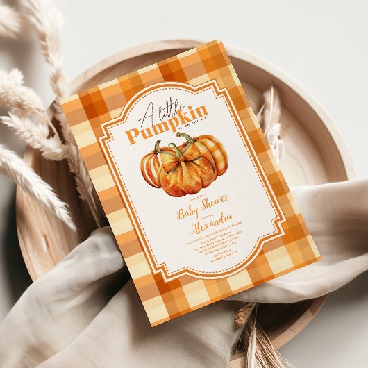 Invitation Une petite fête de bébé automne citrouille