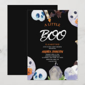 Invitation Une petite fête de bébé Boo Boho Ghost Halloween (Devant / Derrière)