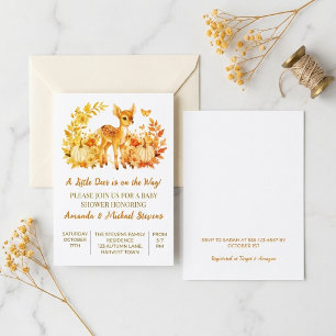 Invitation Une petite fête de bébé cerf Bois automnal