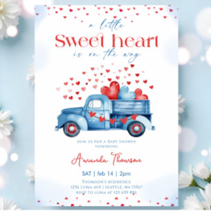 Invitation Une petite Fête de Bébé Garçon camion bleu de Chér