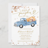 Invitation Une petite fête de bébé garçon citrouille camion b (Devant)