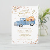 Invitation Une petite fête de bébé garçon citrouille camion b (Debout devant)