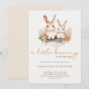 Invitation Une petite fete de bébé lapin est en route