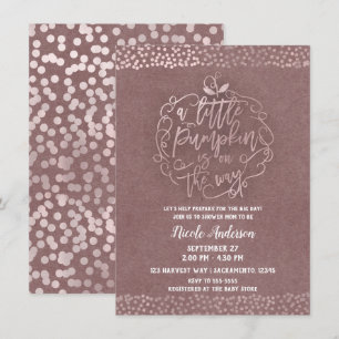 Invitation Une petite fête de bébé Rose Gold automnale citrou