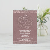 Invitation Une petite Fête de Bébé Rose Gold Rustique d'Autom (Debout devant)