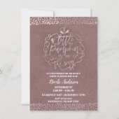 Invitation Une petite Fête de Bébé Rose Gold Rustique d'Autom (Devant)
