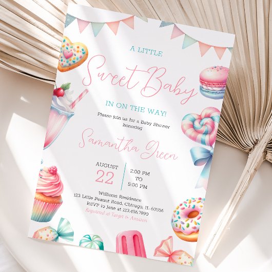 Invitation Une petite fête de bébé sucrée