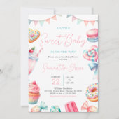 Invitation Une petite fête de bébé sucrée (Devant)