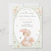 Invitation Une petite fête de douche de bébé lapin (Devant)