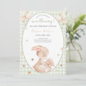 Invitation Une petite fête de douche de bébé lapin (Debout devant)