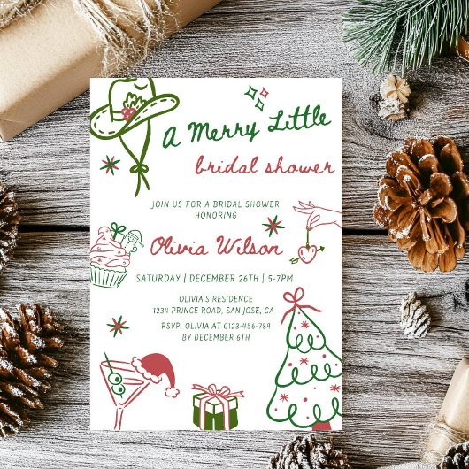 Invitation Une petite fête de douche de mariée joyeuse