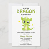 Invitation Une petite fête de dragon mignon pour un bébé garç (Devant)