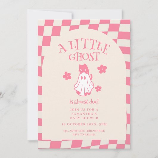Invitation Une petite fête rétro Halloween pour bébé (Devant)
