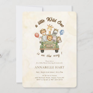 Invitation Une petite fête sauvage pour bébé Safari