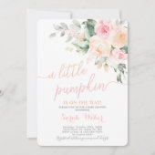 Invitation Une petite fille baby shower Citrouille (Devant)
