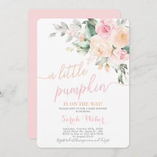 Invitation Une petite fille baby shower Citrouille