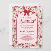 Invitation Une petite fille Baby shower de la cou rouge amour (Devant)