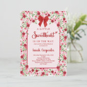 Invitation Une petite fille Baby shower de la cou rouge amour (Debout devant)