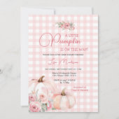 Invitation Une Petite Fille Baby shower Rose Citrouille (Devant)