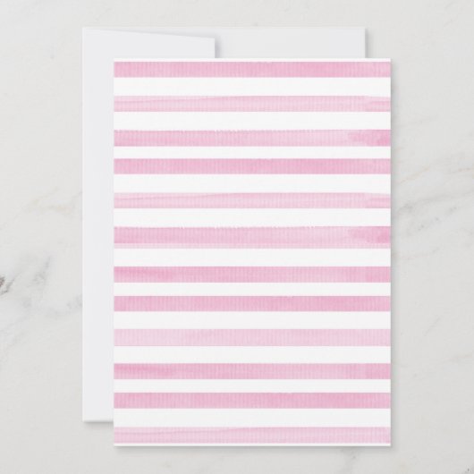 Invitation Une petite fille Baby shower rose pâle et verte (Dos)