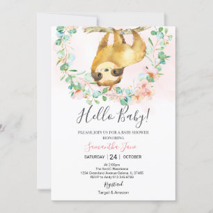 Invitation Une petite fille Baby shower rose pâle et verte