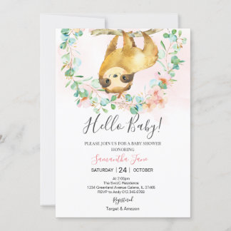 Invitation Une petite fille Baby shower rose pâle et verte
