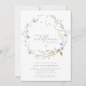 Invitation Une petite fille bébé bohème verte fleur sauvage (Devant)