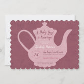 Invitation Une petite fille brasse le Baby shower de Tea Part (Devant)
