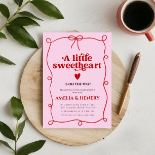 Invitation Une petite fille chérie gribouillis Arc Baby Showe